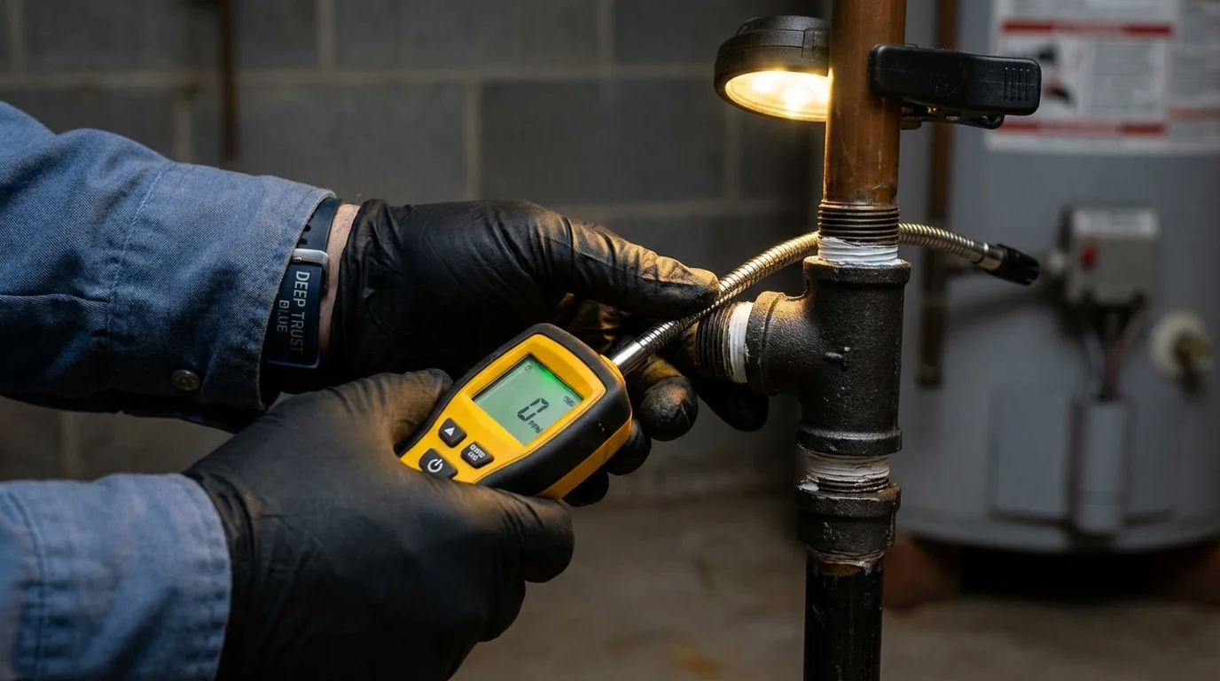 Gas leak detection with electronic sniffer by Johns Plumbing LLC in Chester Springs