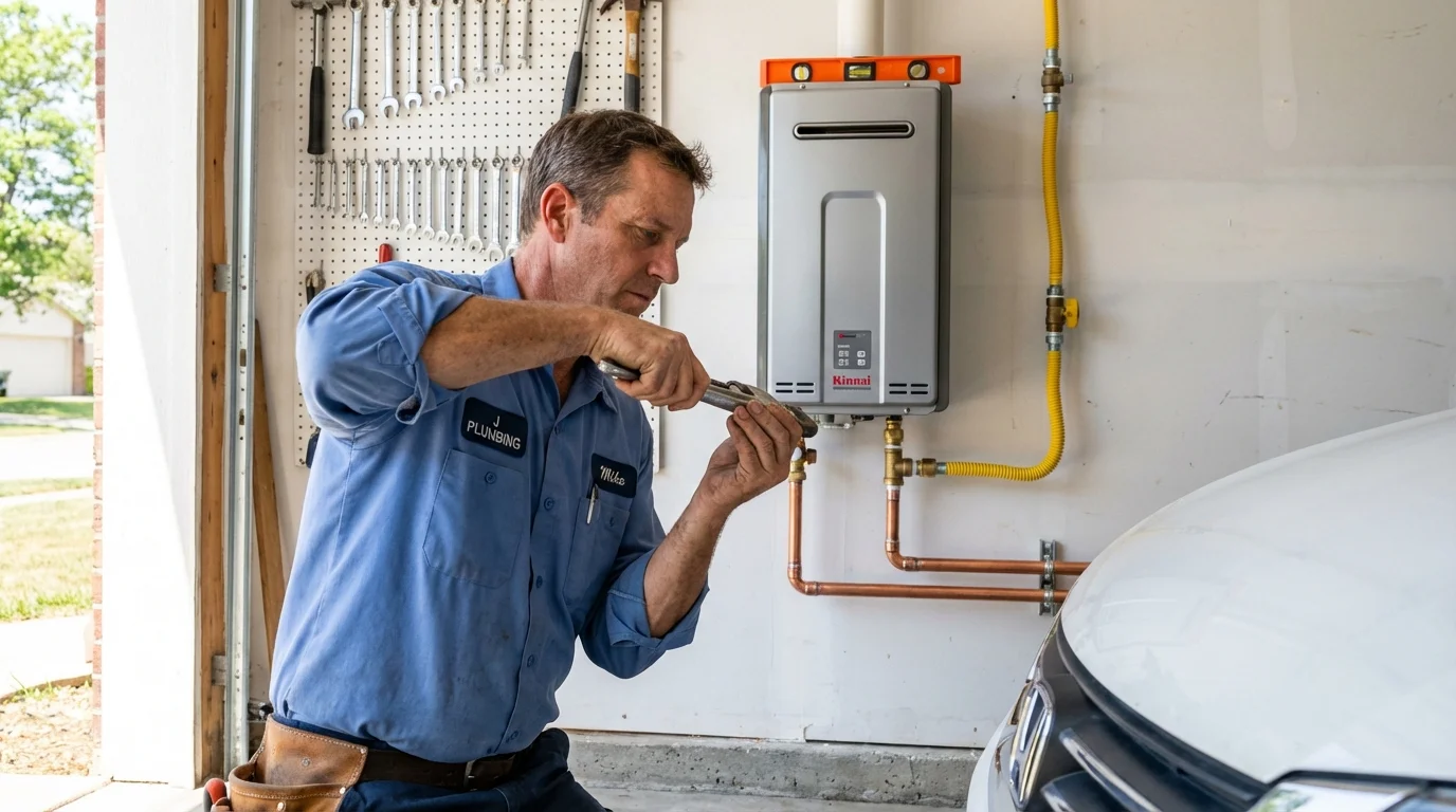 Tankless water heater installation by a Johns Plumbing LLC plumber in Chester Springs
